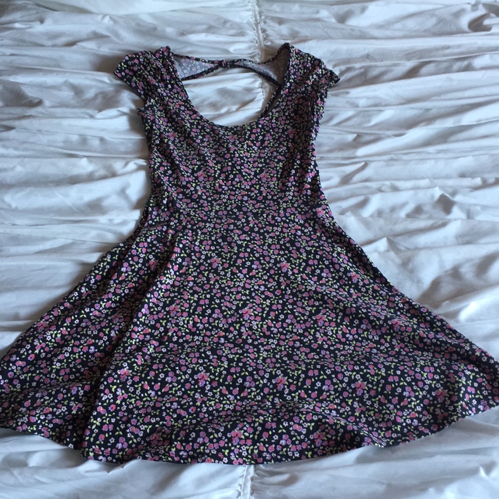 Flower print skater dress
